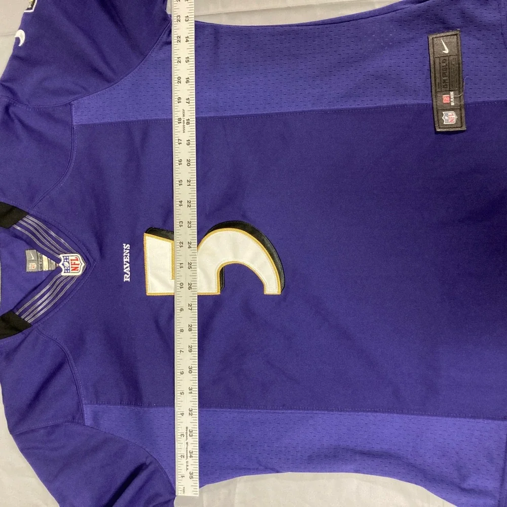 Nike Baltimore Ravens Joe Flacco 5 Jersey Womens Large Purple NFL On‎ Field
